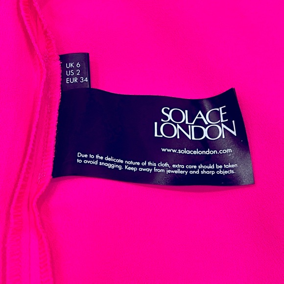 NWT SOLACE LONDON Vivienne Maxi Dress in Hot Pink, US 2/ UK 6 - Picture 7 of 8